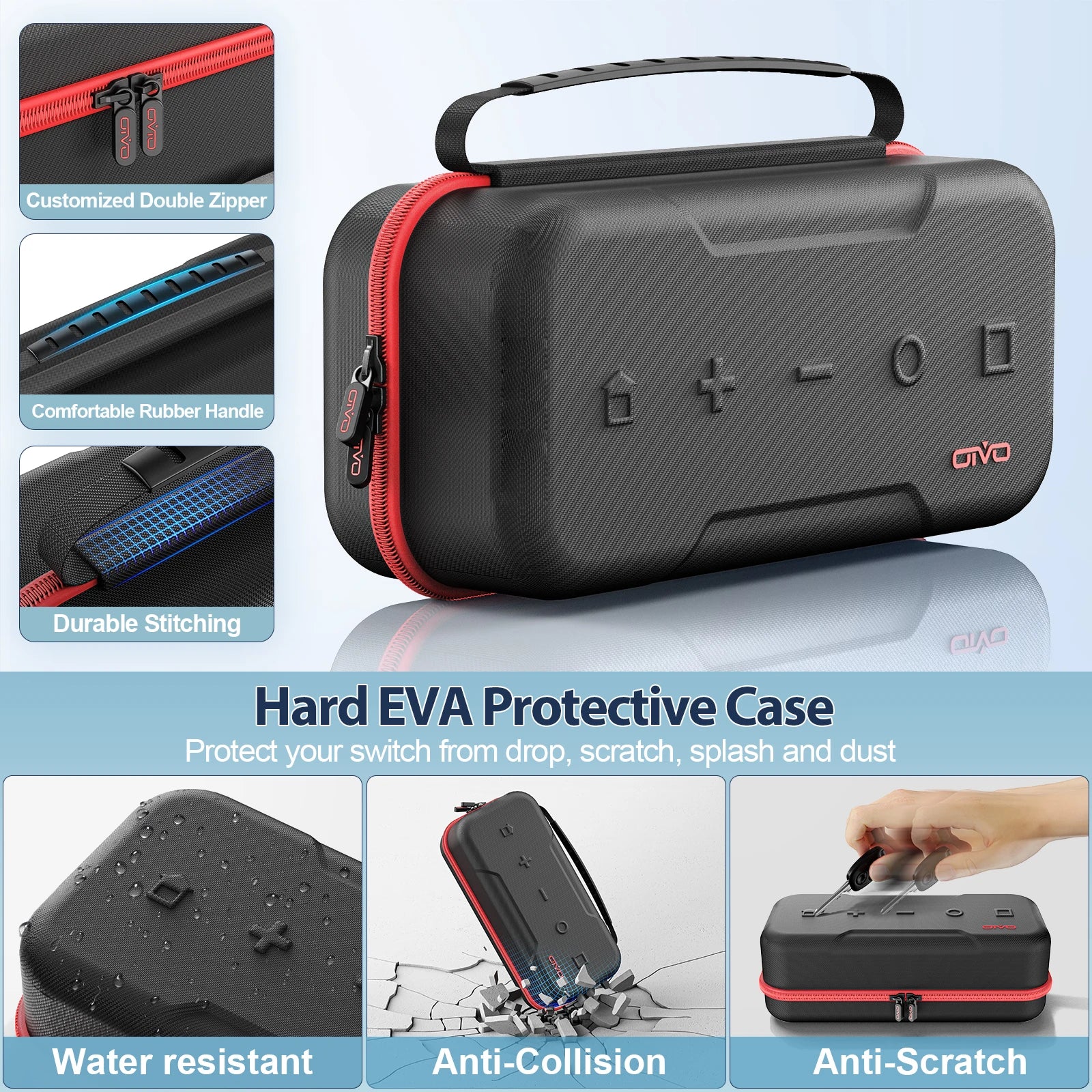 Large Storage Bag for Switch Portable Carrying Protective Case Anti-Scratch Waterproof Travel Bag for Nintendo Switch OLED - Omnia 