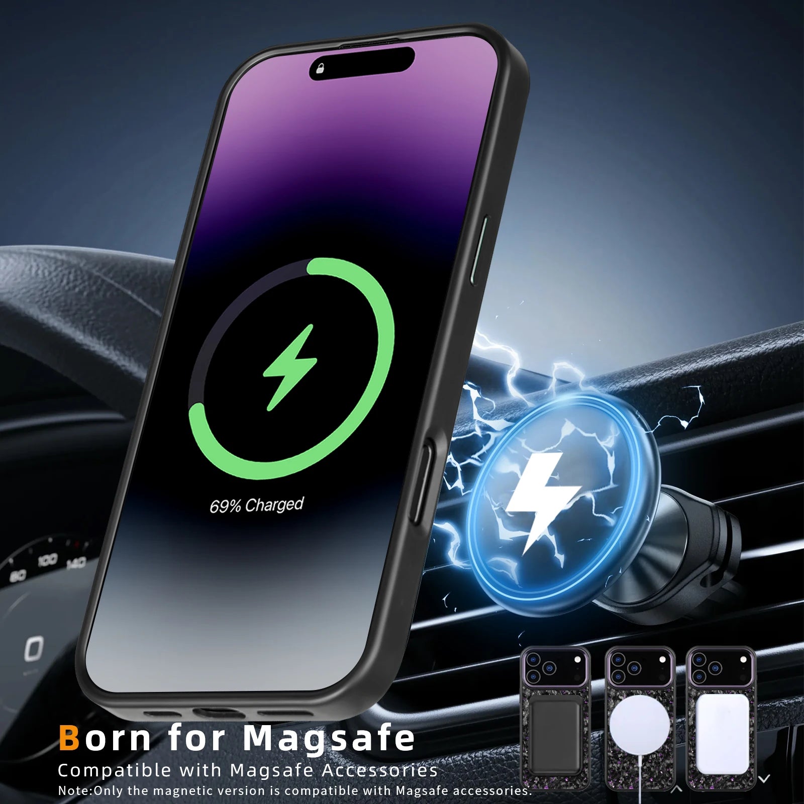 Forged Carbon Fiber Case for iPhone 17 17Air 17Pro 17 Pro Max with Magsafe Metal Camera Lens and Buttons Magnetic Phone Cover - Omnia 