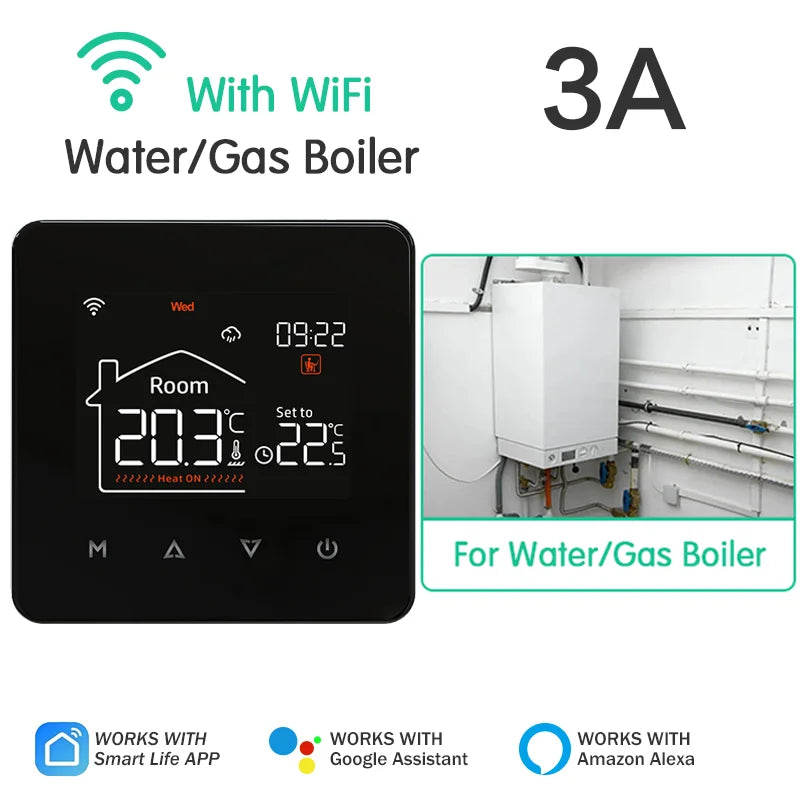Tuya Smart Home Thermostat Water Electric Warm Floor Heating Gas Boiler WiFi Temperature Remote Controller with Google Alexa - Omnia 