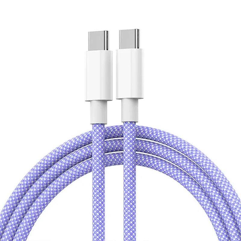 PD 60W USB-C Cable For Apple iPhone 16e 16 15 Pro Max Plus Fast Charging Type C to Type C Cable Charger Data Line Wire Accessory - Omnia 