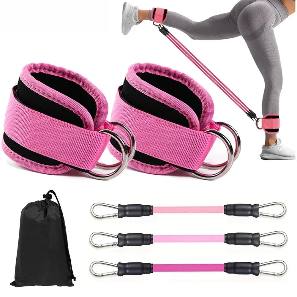 Ankle Straps Resistance Bands Set Fitness Workout Exercise Equipment Ankle Weight Yoga Elastic Fitness Band For Gym Man Woman - Omnia 