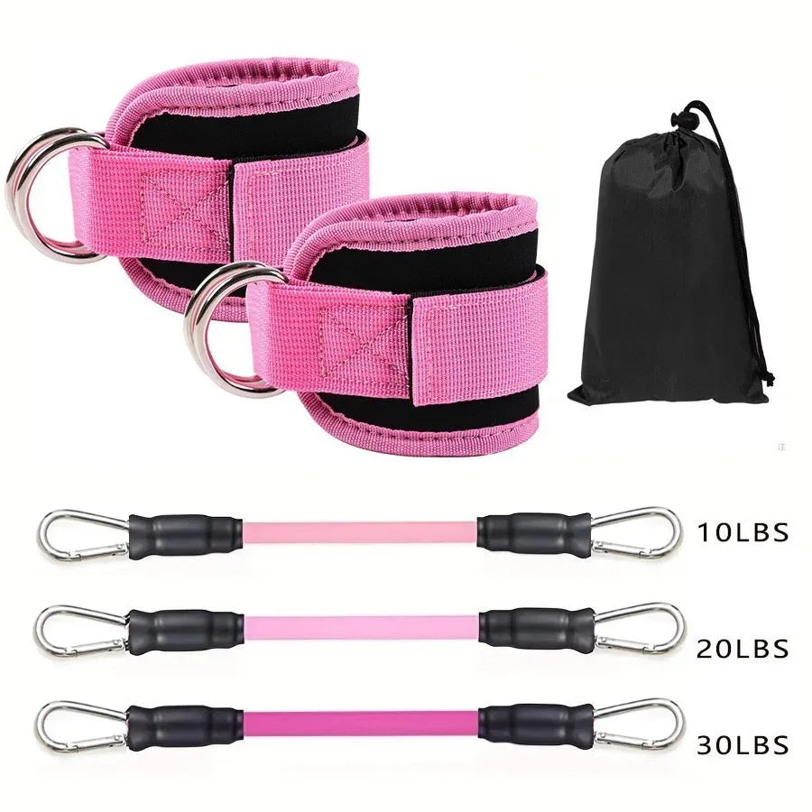 Ankle Straps Resistance Bands Set Fitness Workout Exercise Equipment Ankle Weight Yoga Elastic Fitness Band For Gym Man Woman - Omnia 