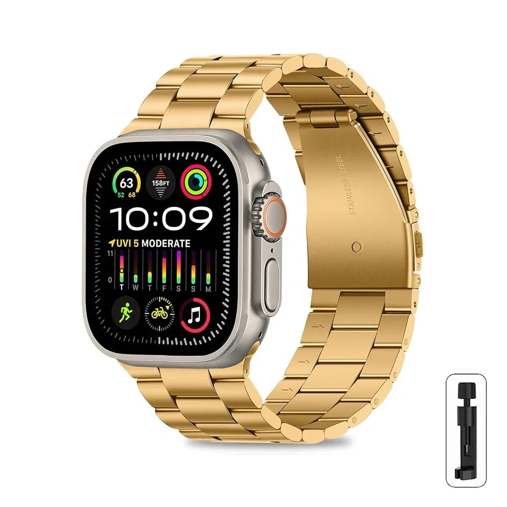 Stainless Steel Strap for Apple Watch Ultra 3/2 Band 46mm 49mm 40mm 44mm 42mm 41mm 45mm Bracelet IWatch Series 11 10 9 8 7 SE 6 - Omnia 