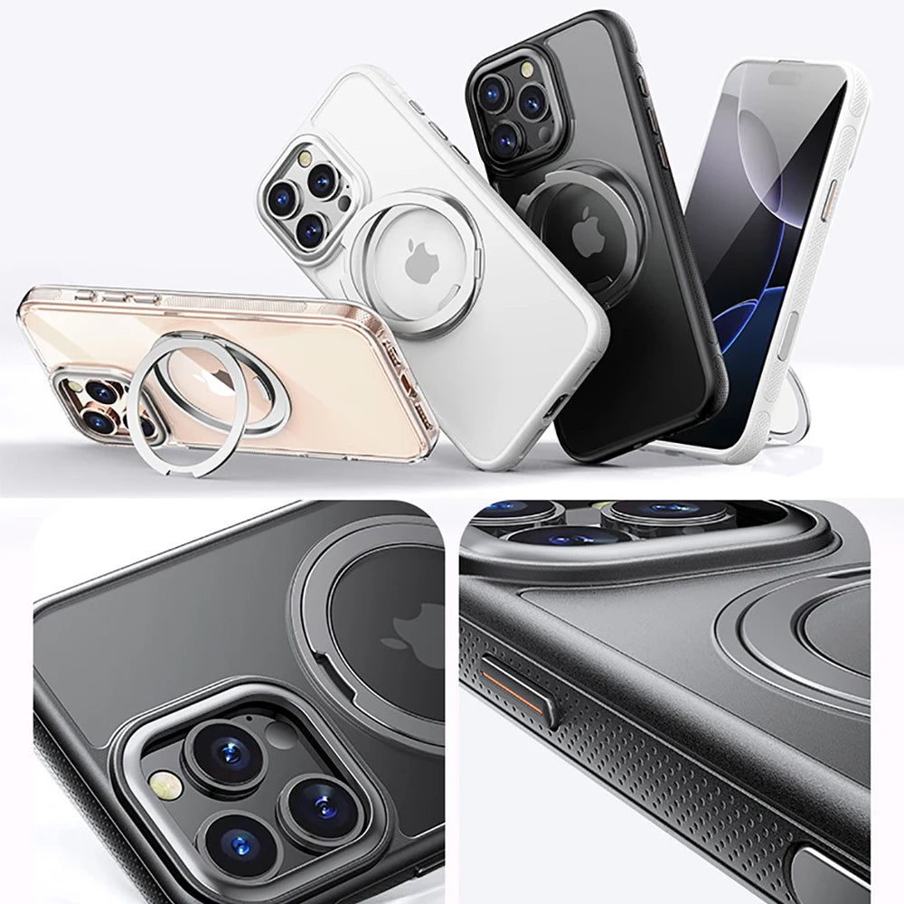 360 Rotatable Ring Phone Case Magnetic for Magsafe For iPhone - Omnia 
