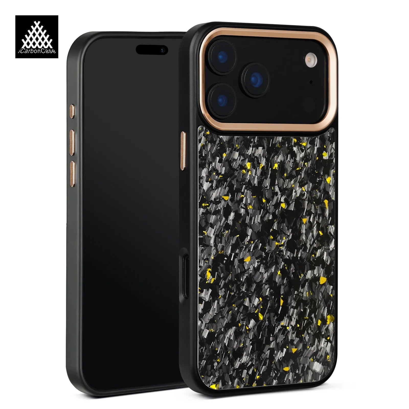Forged Carbon Fiber Case for iPhone 17 17Air 17Pro 17 Pro Max with Magsafe Metal Camera Lens and Buttons Magnetic Phone Cover - Omnia 