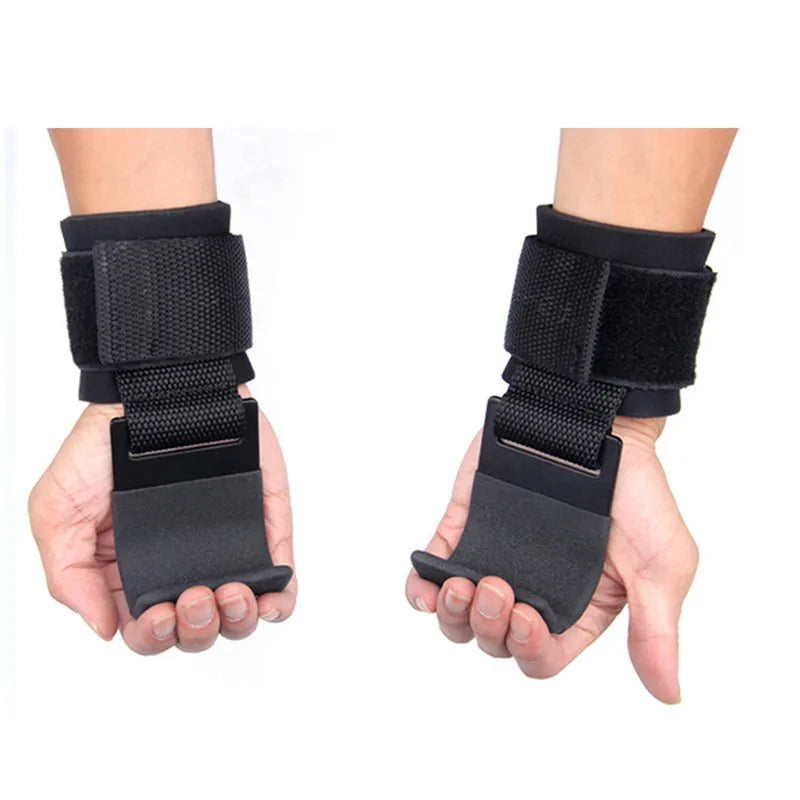 Weight Lifting Hook Grips With Wrist Wraps Hand-Bar Wrist Strap Gym Fitness Hook Weight Strap Pull-Ups Power Lifting Gloves - Omnia 