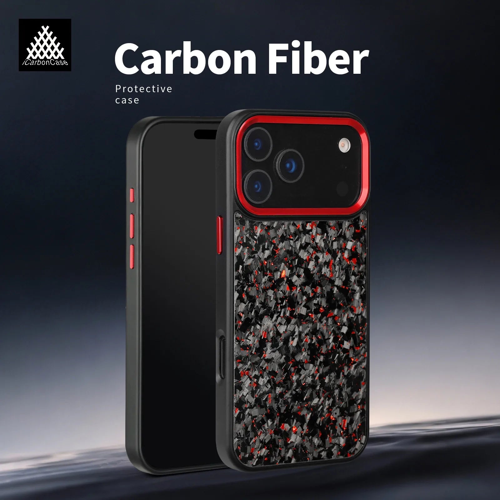 Forged Carbon Fiber Case for iPhone 17 17Air 17Pro 17 Pro Max with Magsafe Metal Camera Lens and Buttons Magnetic Phone Cover - Omnia 