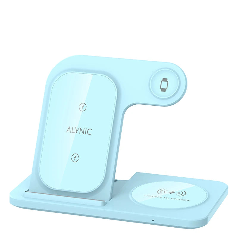 300W Fast Wireless Charger Stand Pad Foldable Fast Charging Station Dock for iPhone 16 15 14 13 12 Pro Max Apple Watch Airpods - Omnia 