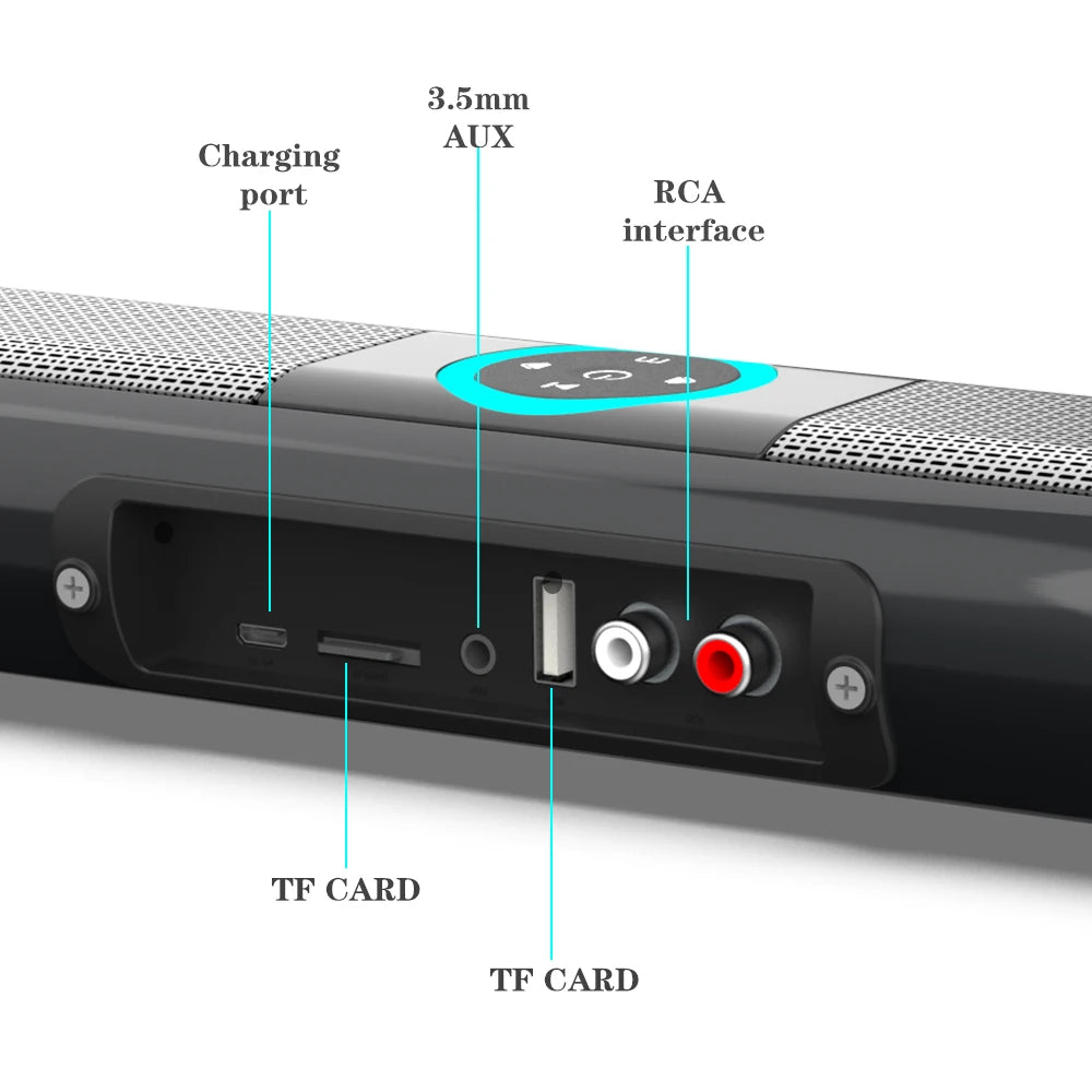 Wireless Bluetooth Sound Bar Speaker System Super Power Sound Speaker Wired Wireless Surround Stereo Home Theater TV Projector - Omnia 
