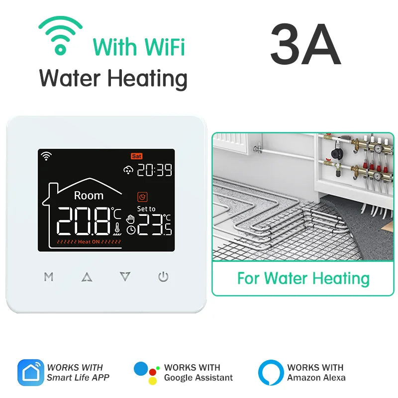 Tuya Smart Home Thermostat Water Electric Warm Floor Heating Gas Boiler WiFi Temperature Remote Controller with Google Alexa - Omnia 