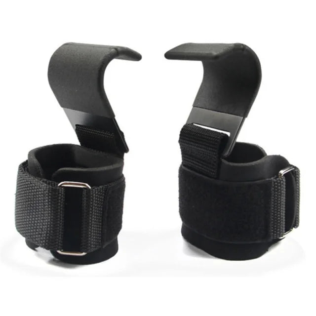 Weight Lifting Hook Grips With Wrist Wraps Hand-Bar Wrist Strap Gym Fitness Hook Weight Strap Pull-Ups Power Lifting Gloves - Omnia 