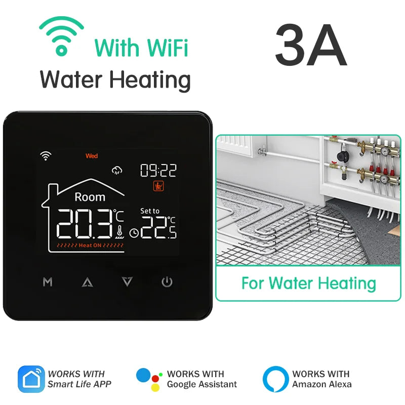 Tuya Smart Home Thermostat Water Electric Warm Floor Heating Gas Boiler WiFi Temperature Remote Controller with Google Alexa - Omnia 