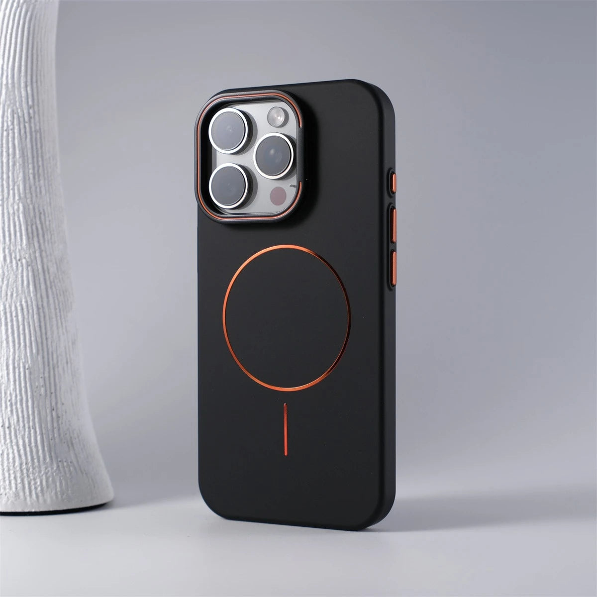 Matte Magsafe Case for iPhone 16 17 Pro Max Air Flip Lens Protect Stand Holder Bracket Cover for iPhone 13 14 15 Pro Max 16Pro - Omnia 