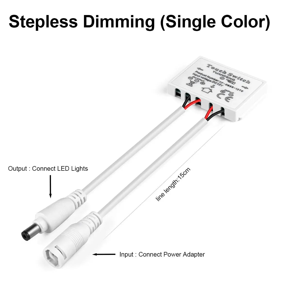 12V LED Dimmer Switch Capacitive Brightness Adjustable Touch Sensor Switch For Bathroom Mirror Light Backlight Decoration - Omnia 