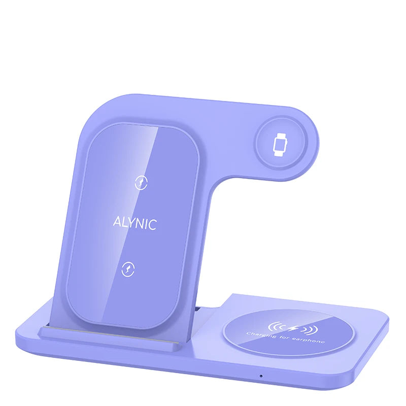 300W Fast Wireless Charger Stand Pad Foldable Fast Charging Station Dock for iPhone 16 15 14 13 12 Pro Max Apple Watch Airpods - Omnia 