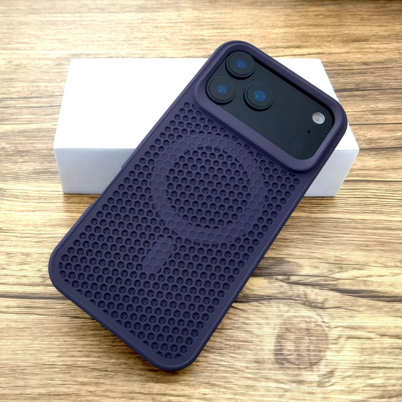 Luxury Dissipate Heat Hard Case For iPhone 17 Air 16 15 14 13 12 Pro Max 17Pro iPhone17 Mag Safe Magsafe Wireless Charge Cover - Omnia 