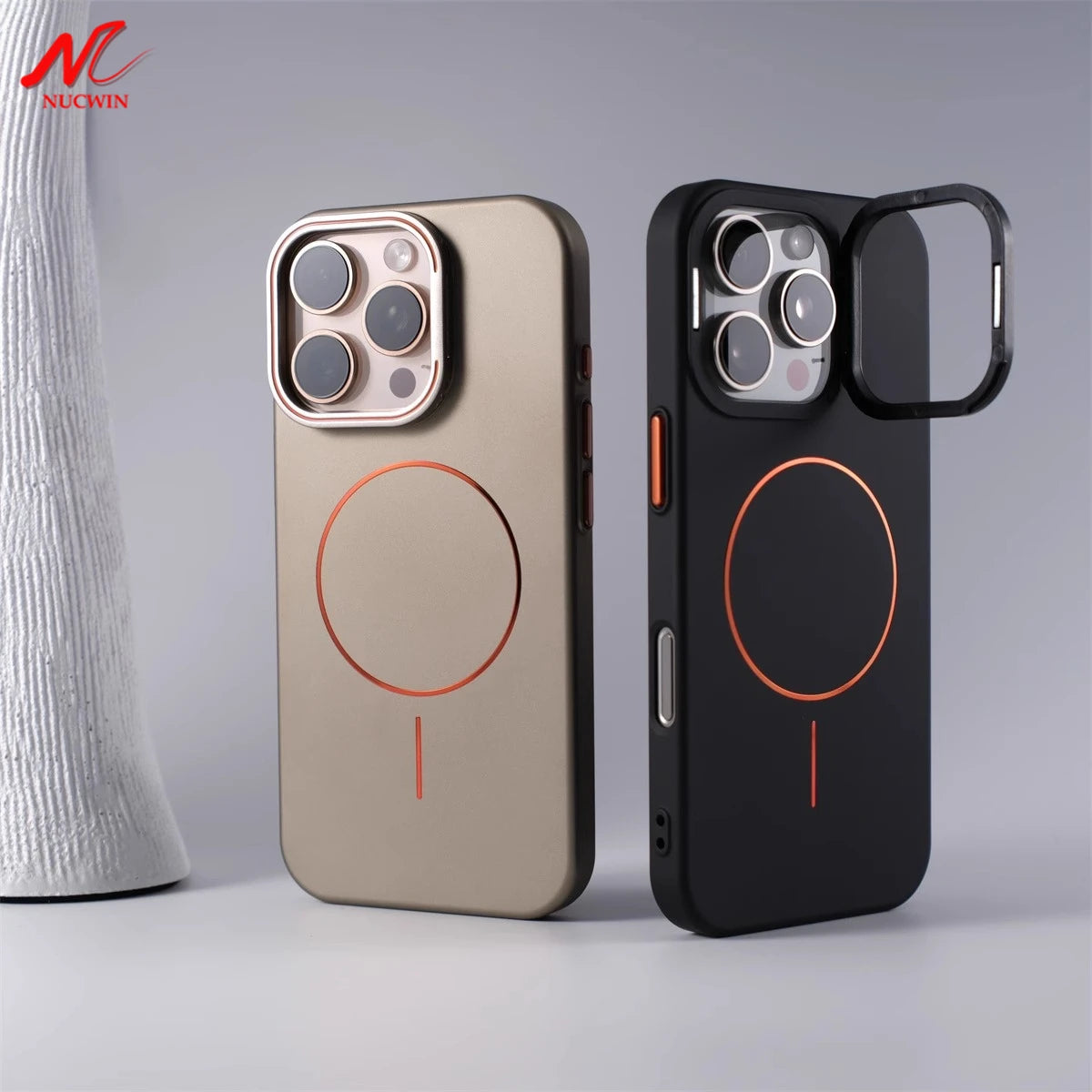 Matte Magsafe Case for iPhone 16 17 Pro Max Air Flip Lens Protect Stand Holder Bracket Cover for iPhone 13 14 15 Pro Max 16Pro - Omnia 