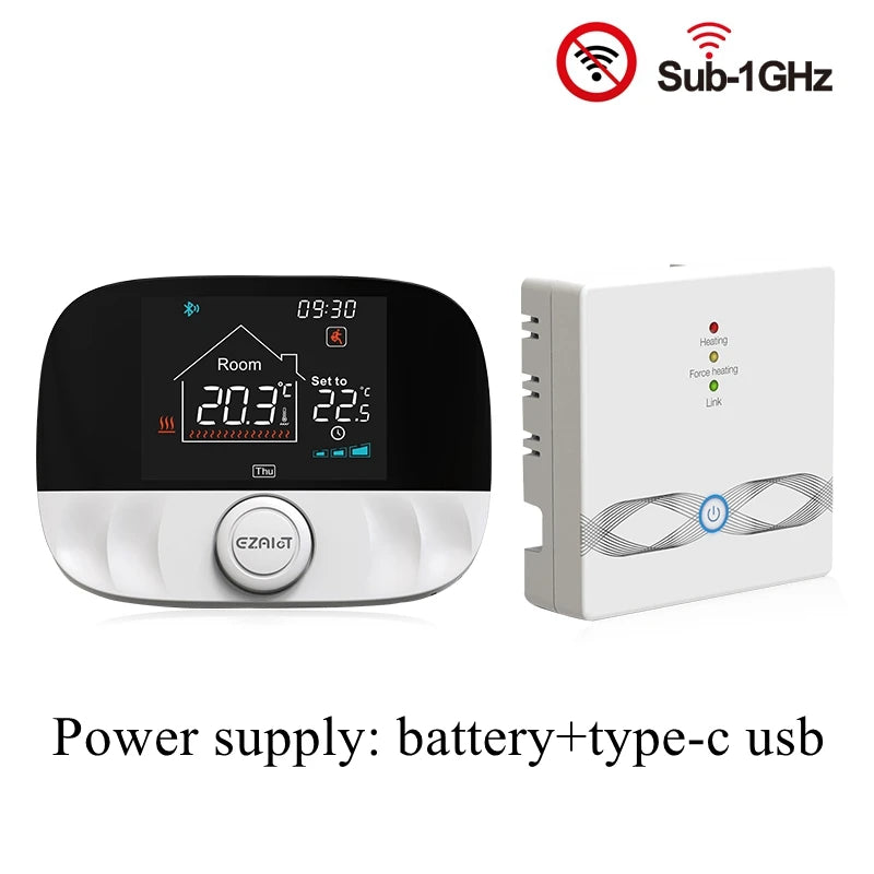 RF Wireless Thermostat Smart WiFi Floor Heating For Gas Boiler Battery Powered Tuya Temperature Controller Receiver Alice Google - Omnia 