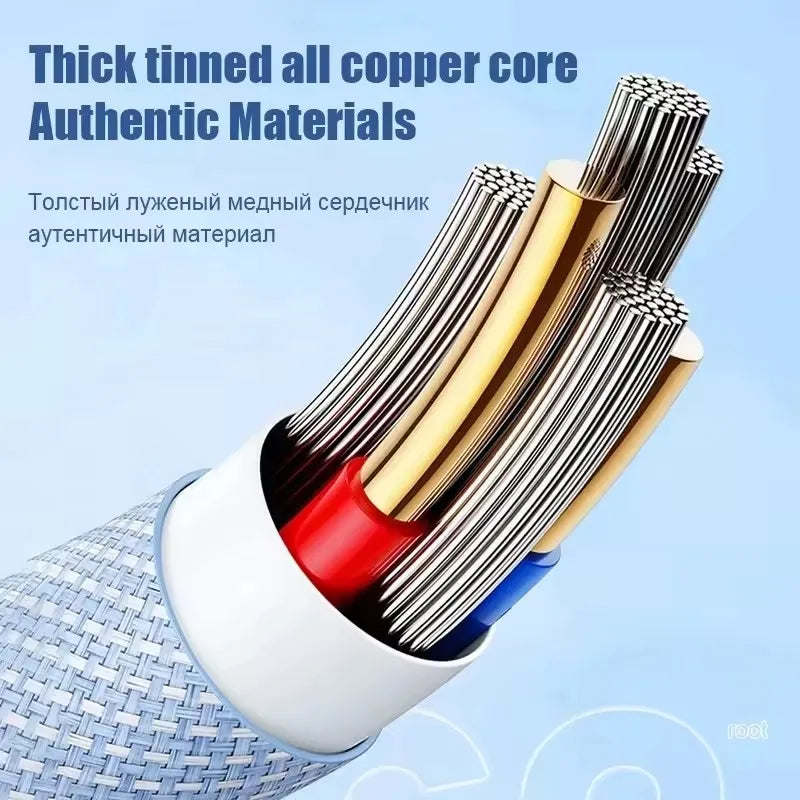 USB Type C PD 60W Cable Fast Charging Braided Cables For iPhone 15 16 Pro Max Plus For Xiaomi Redmi Phone Charge Accessory Wire - Omnia 
