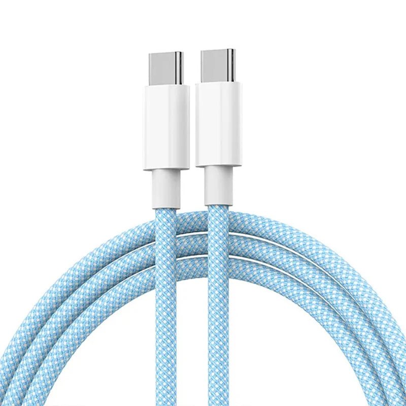 PD 60W USB-C Cable For Apple iPhone 16e 16 15 Pro Max Plus Fast Charging Type C to Type C Cable Charger Data Line Wire Accessory - Omnia 