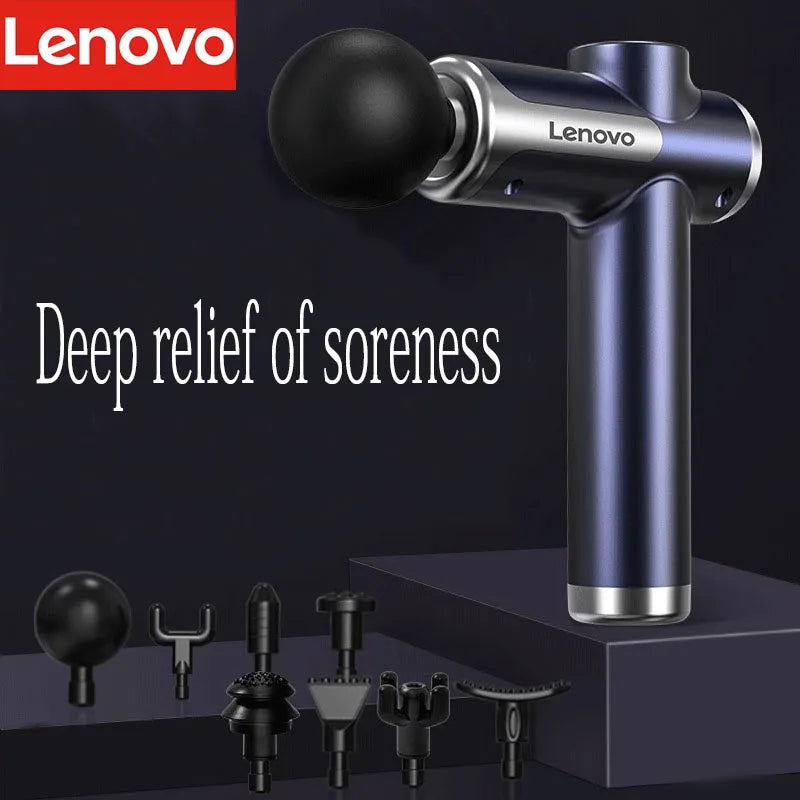 New Lenovo N3 Series Fascia Gun  LED Touch Screen 8Massage Head Muscle Relaxation Massager Relieve Exercise Soreness Portable - Omnia 