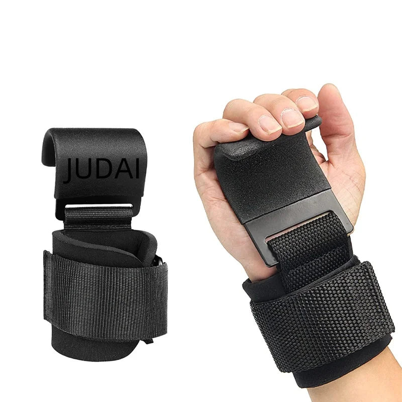 Weight Lifting Hook Grips With Wrist Wraps Hand-Bar Wrist Strap Gym Fitness Hook Weight Strap Pull-Ups Power Lifting Gloves - Omnia 