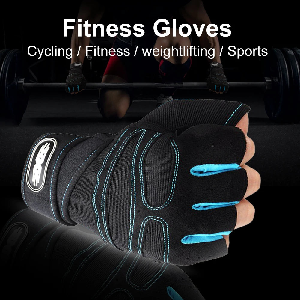 Gym Fitness Heavyweight Training Gloves Men women Body Building Half Finger Non-Slip Gloves Wrist Support Weightlifting Sports - Omnia 