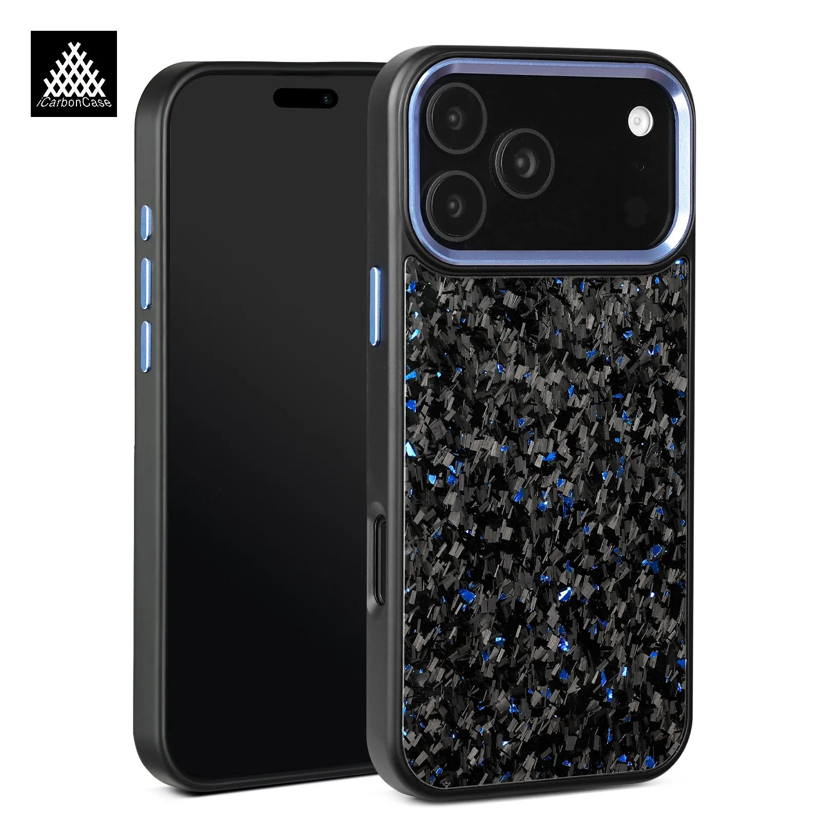 Forged Carbon Fiber Case for iPhone 17 17Air 17Pro 17 Pro Max with Magsafe Metal Camera Lens and Buttons Magnetic Phone Cover - Omnia 