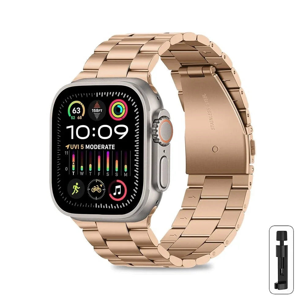 Stainless Steel Strap for Apple Watch Ultra 3/2 Band 46mm 49mm 40mm 44mm 42mm 41mm 45mm Bracelet IWatch Series 11 10 9 8 7 SE 6 - Omnia 