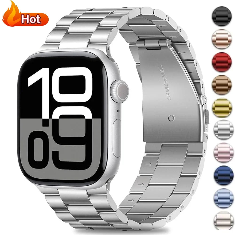 Stainless Steel Strap for Apple Watch Ultra 3/2 Band 46mm 49mm 40mm 44mm 42mm 41mm 45mm Bracelet IWatch Series 11 10 9 8 7 SE 6 - Omnia 