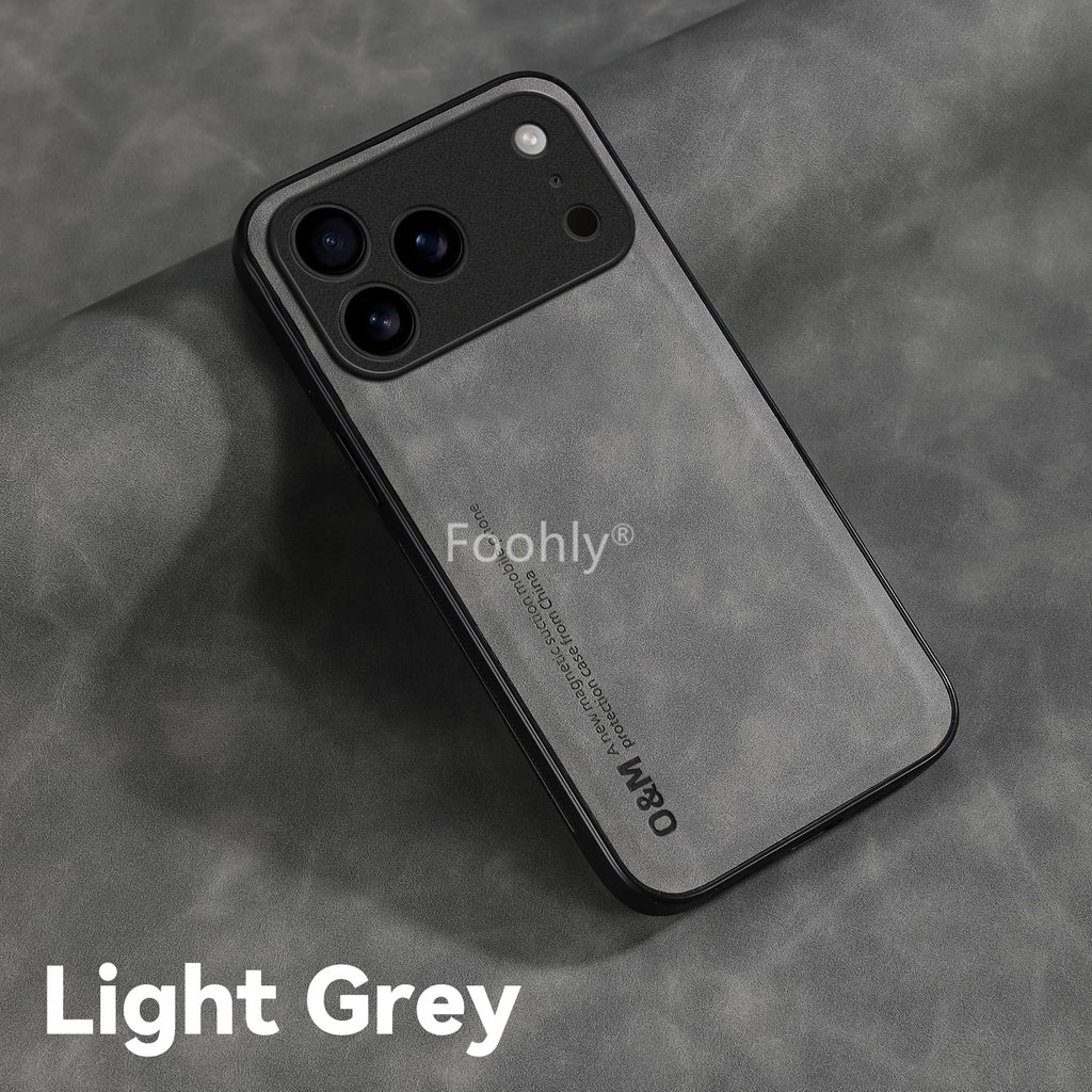 Leather Shockproof Magnetic Case for Apple iPhone 17 Pro Max 17 Air Protective Cover Back Shell Coque Funda - Omnia 